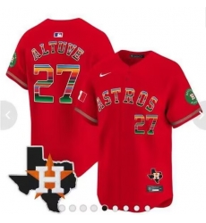 Men Houston Astros 27 Jose Altuve Red Mexico Texas Cool Base Stitched Baseball Jersey Men Houston Astros 27 Jose Altuve Red Mexico Texas Cool Base Stitched Baseball Jersey