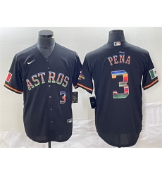 Men Houston Astros 3 Jeremy Pe F1a Black Mexico Cool Base Stitched Baseball Jersey Men Houston Astros 3 Jeremy Pe F1a Black Mexico Cool Base Stitched Baseball Jersey