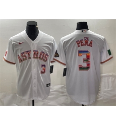 Men Houston Astros 3 Jeremy Pe F1a White Mexico Cool Base Stitched Baseball Jersey Men Houston Astros 3 Jeremy Pe F1a White Mexico Cool Base Stitched Baseball Jersey