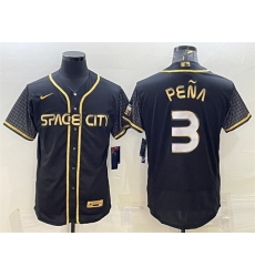 Men Houston Astros 3 Jeremy Pena Black Gold 2022 World Series City Connect Flex Base Stitched Jersey Men Houston Astros 3 Jeremy Pena Black Gold 2022 World Series City Connect Flex Base Stitched Jersey