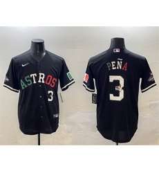 Men Houston Astros 3 Jeremy Pena Black Mexico With World Serise Champions Patch Cool Base Stitched Baseball Jersey Men Houston Astros 3 Jeremy Pena Black Mexico With World Serise Champions Patch Cool Base Stitched Baseball Jersey