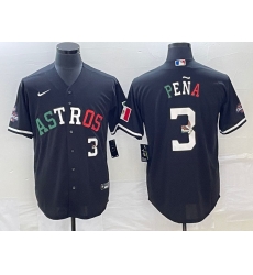 Men Houston Astros 3 Jeremy Pena Number Mexico Black Cool Base Stitched Baseball Jersey Men Houston Astros 3 Jeremy Pena Number Mexico Black Cool Base Stitched Baseball Jersey
