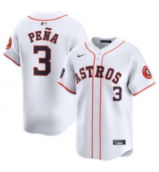Men Houston Astros 3 Jeremy Pena White 2024 World Tour Mexico City Series Home Limited Stitched Baseball Jersey Men Houston Astros 3 Jeremy Pena White 2024 World Tour Mexico City Series Home Limited Stitched Baseball Jersey