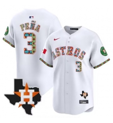Men Houston Astros 3 Jeremy Pena White Mexico Vapor Premier Limited Stitched Baseball Jersey Men Houston Astros 3 Jeremy Pena White Mexico Vapor Premier Limited Stitched Baseball Jersey