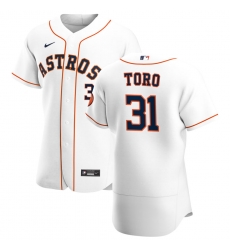 Men Houston Astros 31 Abraham Toro Men Nike White Home 2020 Flex Base Player MLB Jersey Men Houston Astros 31 Abraham Toro Men Nike White Home 2020 Flex Base Player MLB Jersey