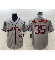 Men Houston Astros 35 Justin Verlander Gray With Patch Cool Base Stitched Jersey Men Houston Astros 35 Justin Verlander Gray With Patch Cool Base Stitched Jersey