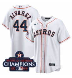 Men Houston Astros 44 Yordan Alvarez White 2022 World Series Champions Home Stitched Baseball Jersey Men Houston Astros 44 Yordan Alvarez White 2022 World Series Champions Home Stitched Baseball Jersey