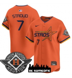 Men Houston Astros 7 C J Stroud Orange 2025 City Connect Limited Stitched Baseball Jersey Men Houston Astros 7 C J Stroud Orange 2025 City Connect Limited Stitched Baseball Jersey