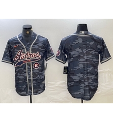 Men Houston Astros Blank Gray Camo With Patch Cool Base Stitched Baseball Jersey 7 Men Houston Astros Blank Gray Camo With Patch Cool Base Stitched Baseball Jersey 7