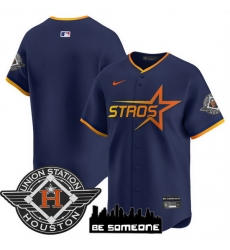 Men Houston Astros Blank Navy 2025 City Connect Limited Stitched Baseball Jersey