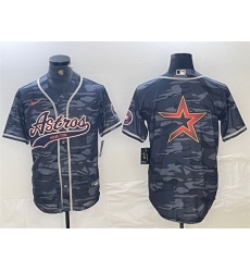 Men Houston Astros Gray Camo Team Big Logo With Patch Cool Base Stitched Baseball Jersey 1 Men Houston Astros Gray Camo Team Big Logo With Patch Cool Base Stitched Baseball Jersey 1