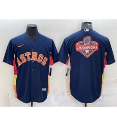Men Houston Astros Navy 2022 World Series Champions Team Big Logo Cool Base Stitched Jersey Men Houston Astros Navy 2022 World Series Champions Team Big Logo Cool Base Stitched Jersey