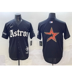 Men Houston Astros Team Big Logo Black Gothic  27Houston Born Barrio Raised 27 Limited Stitched Baseball Jersey