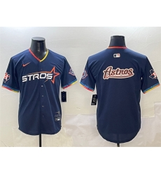 Men Houston Astros Team Big Logo Navy 2025 City Connect With Texas Patch Limited Stitched Baseball Jersey 003 Men Houston Astros Team Big Logo Navy 2025 City Connect With Texas Patch Limited Stitched Baseball Jersey 003