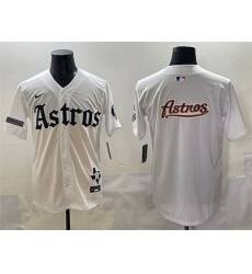 Men Houston Astros Team Big Logo White Gothic  27Houston Born Barrio Raised 27 Limited Stitched Baseball Jersey 005