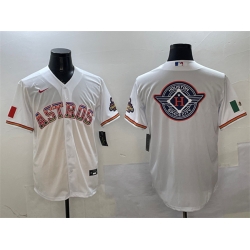 Men Houston Astros Team Big Logo White Mexico Cool Base Stitched Baseball Jersey