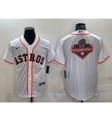 Men Houston Astros White 2022 World Series Champions Team Big Logo Cool Base Stitched Jersey Men Houston Astros White 2022 World Series Champions Team Big Logo Cool Base Stitched Jersey