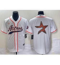Men Houston Astros White Team Big Logo Cool Base Stitched Baseball Jersey Men Houston Astros White Team Big Logo Cool Base Stitched Baseball Jersey