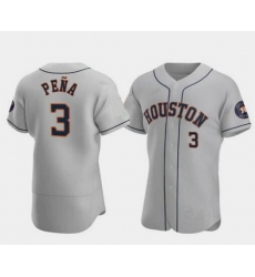 Men New Houston Astros #3 Jeremy Pena Grey Stitched Jersey Men New Houston Astros #3 Jeremy Pena Grey Stitched Jersey