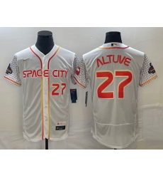Men's Houston Astros #27 Jose Altuve Number White 2023 City Connect Flex Base Stitched Jersey1 Men's Houston Astros #27 Jose Altuve Number White 2023 City Connect Flex Base Stitched Jersey1