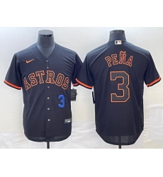 Men's Houston Astros #3 Jeremy Pena Number Lights Out Black Fashion Stitched MLB Cool Base Nike Jersey1 Men's Houston Astros #3 Jeremy Pena Number Lights Out Black Fashion Stitched MLB Cool Base Nike Jersey1