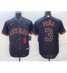 Men's Houston Astros #3 Jeremy Pena Number Lights Out Black Fashion Stitched MLB Cool Base Nike Jersey2 Men's Houston Astros #3 Jeremy Pena Number Lights Out Black Fashion Stitched MLB Cool Base Nike Jersey2