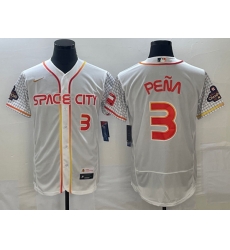 Men's Houston Astros #3 Jeremy Pena Number White 2023 City Connect Flex Base Stitched Jersey Men's Houston Astros #3 Jeremy Pena Number White 2023 City Connect Flex Base Stitched Jersey