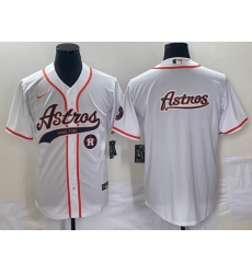 Men's Houston Astros White Team Big Logo Cool Base Stitched Baseball Jersey2 Men's Houston Astros White Team Big Logo Cool Base Stitched Baseball Jersey2