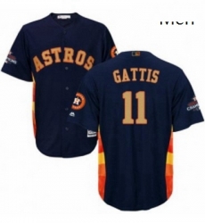 Mens Majestic Houston Astros 11 Evan Gattis Replica Navy Blue Alternate 2018 Gold Program Cool Base MLB Jersey Mens Majestic Houston Astros 11 Evan Gattis Replica Navy Blue Alternate 2018 Gold Program Cool Base MLB Jersey