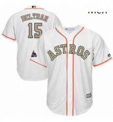 Mens Majestic Houston Astros 15 Carlos Beltran Replica White 2018 Gold Program Cool Base MLB Jersey Mens Majestic Houston Astros 15 Carlos Beltran Replica White 2018 Gold Program Cool Base MLB Jersey