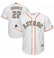 Mens Majestic Houston Astros 22 Josh Reddick Replica White 2018 Gold Program Cool Base MLB Jersey Mens Majestic Houston Astros 22 Josh Reddick Replica White 2018 Gold Program Cool Base MLB Jersey