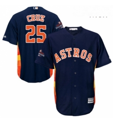 Mens Majestic Houston Astros 25 Jose Cruz Jr Replica Navy Blue Alternate 2017 World Series Champions Cool Base MLB Jersey Mens Majestic Houston Astros 25 Jose Cruz Jr Replica Navy Blue Alternate 2017 World Series Champions Cool Base MLB Jersey