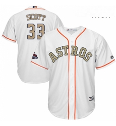 Mens Majestic Houston Astros 33 Mike Scott Replica White 2018 Gold Program Cool Base MLB Jersey Mens Majestic Houston Astros 33 Mike Scott Replica White 2018 Gold Program Cool Base MLB Jersey