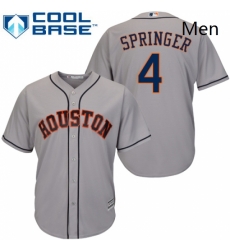 Mens Majestic Houston Astros 4 George Springer Replica Grey Road Cool Base MLB Jersey Mens Majestic Houston Astros 4 George Springer Replica Grey Road Cool Base MLB Jersey