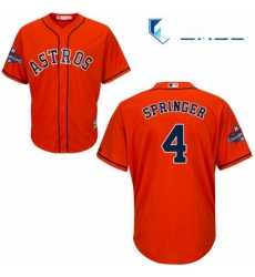 Mens Majestic Houston Astros 4 George Springer Replica Orange Alternate 2017 World Series Champions Cool Base MLB Jersey Mens Majestic Houston Astros 4 George Springer Replica Orange Alternate 2017 World Series Champions Cool Base MLB Jersey