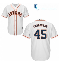 Mens Majestic Houston Astros 45 Carlos Lee Replica White Home Cool Base MLB Jersey Mens Majestic Houston Astros 45 Carlos Lee Replica White Home Cool Base MLB Jersey