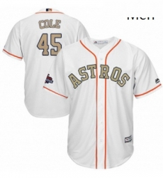 Mens Majestic Houston Astros 45 Gerrit Cole Replica White 2018 Gold Program Cool Base MLB Jersey Mens Majestic Houston Astros 45 Gerrit Cole Replica White 2018 Gold Program Cool Base MLB Jersey