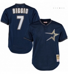 Mens Mitchell and Ness 1997 Houston Astros 7 Craig Biggio Replica Navy Blue Throwback MLB Jersey Mens Mitchell and Ness 1997 Houston Astros 7 Craig Biggio Replica Navy Blue Throwback MLB Jersey