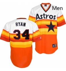 Mens Mitchell and Ness Houston Astros 34 Nolan Ryan Replica WhiteOrange Throwback MLB Jersey Mens Mitchell and Ness Houston Astros 34 Nolan Ryan Replica WhiteOrange Throwback MLB Jersey