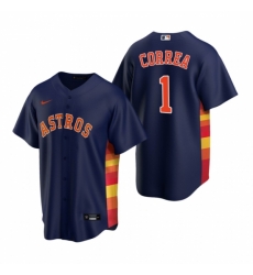 Mens Nike Houston Astros 1 Carlos Correa Navy Alternate Stitched Baseball Jerse Mens Nike Houston Astros 1 Carlos Correa Navy Alternate Stitched Baseball Jerse