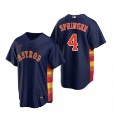 Mens Nike Houston Astros 4 George Springer Navy Alternate Stitched Baseball Jerse Mens Nike Houston Astros 4 George Springer Navy Alternate Stitched Baseball Jerse
