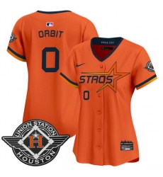 Women Houston Astros 0 Orbit Orange 2025 City Connect Limited Stitched Baseball Jersey Women Houston Astros 0 Orbit Orange 2025 City Connect Limited Stitched Baseball Jersey