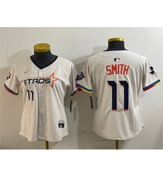 Women Houston Astros 11 Cam Smith Cream 2025 City Connect With Texas Patch Limited Stitched Baseball Jersey Women Houston Astros 11 Cam Smith Cream 2025 City Connect With Texas Patch Limited Stitched Baseball Jersey