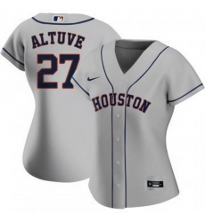 Women Houston Astros 27 Jose Altuve Grey Cool Base Stitched Baseball Jersey Women Houston Astros 27 Jose Altuve Grey Cool Base Stitched Baseball Jersey