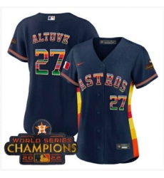 Women Houston Astros 27 Jose Altuve Navy Mexico With 2022 World Series Champions Patch Cool Base Stitched Baseball Jersey 001 Women Houston Astros 27 Jose Altuve Navy Mexico With 2022 World Series Champions Patch Cool Base Stitched Baseball Jersey 001