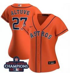 Women Houston Astros 27 Jose Altuve Orange 2022 World Series Champions Cool Base Stitched Baseball Jersey Women Houston Astros 27 Jose Altuve Orange 2022 World Series Champions Cool Base Stitched Baseball Jersey