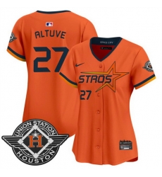 Women Houston Astros 27 Jose Altuve Orange 2025 City Connect Limited Stitched Baseball Jersey Women Houston Astros 27 Jose Altuve Orange 2025 City Connect Limited Stitched Baseball Jersey