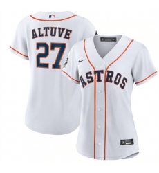 Women Houston Astros 27 Jose Altuve White 2022 World Series Cool Base Stitched Baseball Jersey Women Houston Astros 27 Jose Altuve White 2022 World Series Cool Base Stitched Baseball Jersey