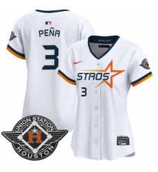 Women Houston Astros 3 Jeremy Pena White 2025 City Connect Limited Stitched Baseball Jersey Women Houston Astros 3 Jeremy Pena White 2025 City Connect Limited Stitched Baseball Jersey