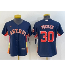 Women Houston Astros 30 Kyle Tucker Navy With Patch Cool Base Stitched Baseball Jersey Women Houston Astros 30 Kyle Tucker Navy With Patch Cool Base Stitched Baseball Jersey